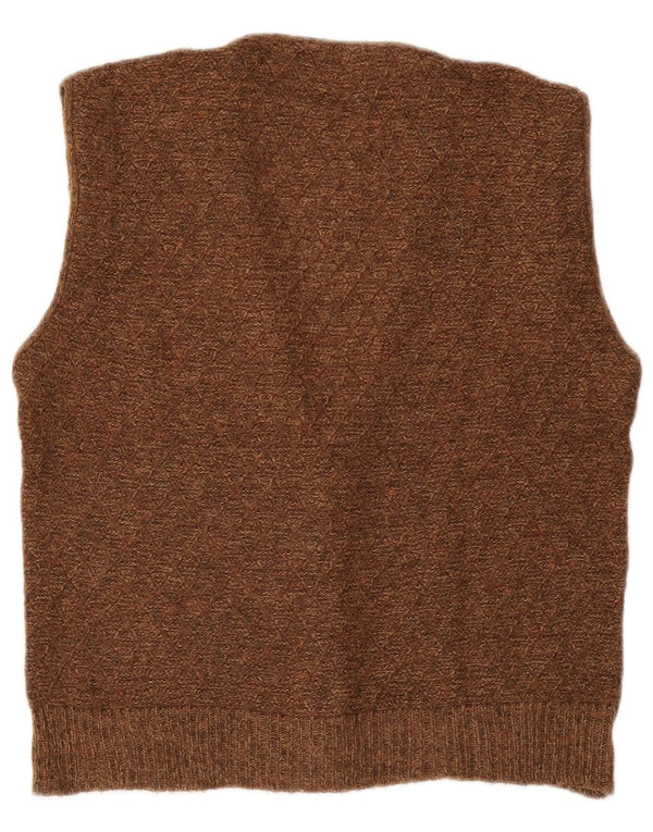 NANI BON Herre ærmeløs cardigan sweater IT 50 Medium Brun Akryl