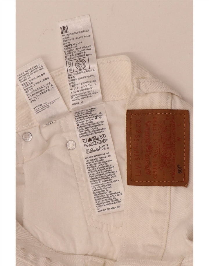 Levi's Dame 501 Straight Jeans W29 L28 Hvid Bomuld