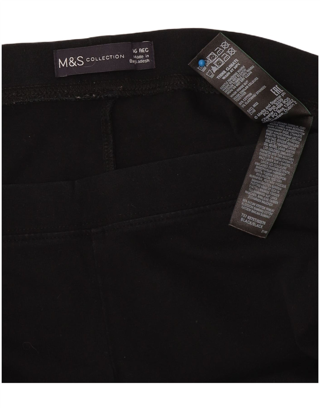 Marks & Spencer Womens Leggings UK 16 Large Black Bomuld