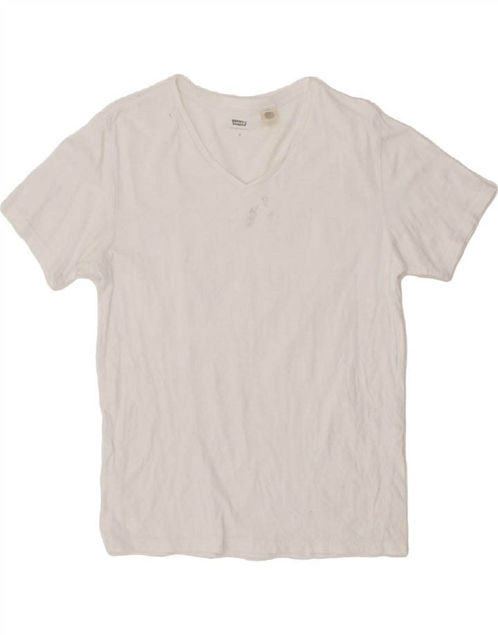 LEVI'S Mens T-Shirt Small White Cotton Vintage Levi's and Second-Hand Levi's from Messina Hembry 