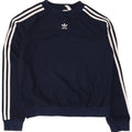 Adidas Herre Crop Sweatshirt Jumper UK 8 Small Navy Blue Polyester