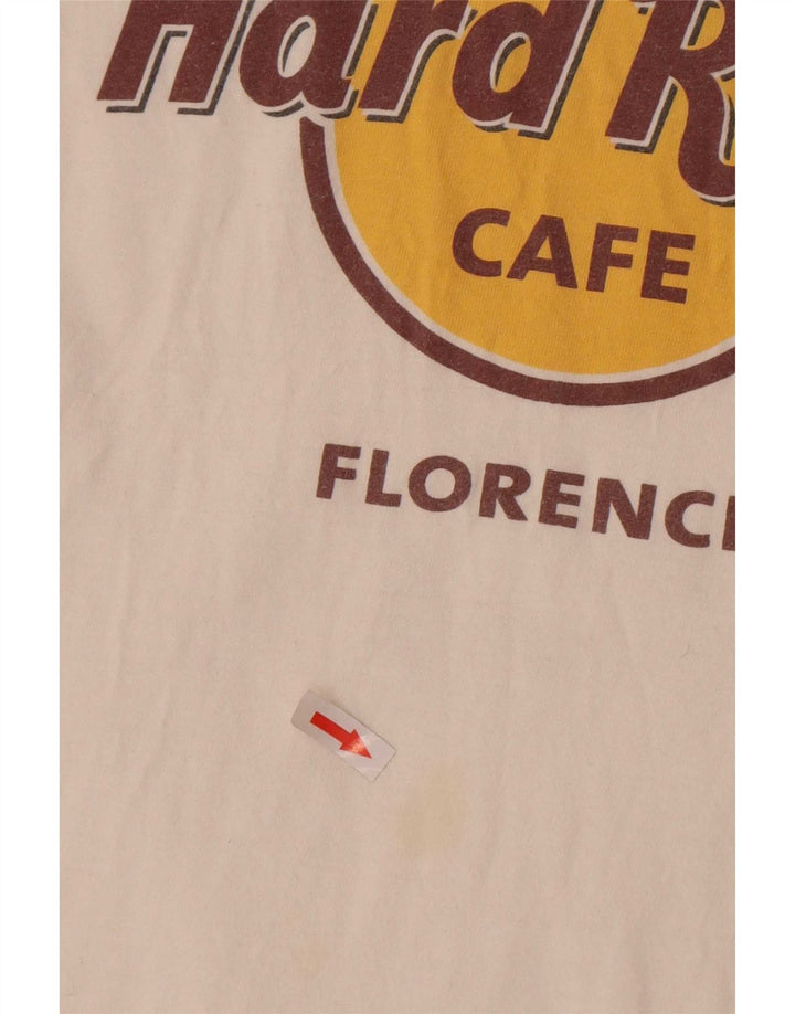 Hard Rock Cafe Herre Florence Grafisk T-Shirt Top Medium Off White Bomuld