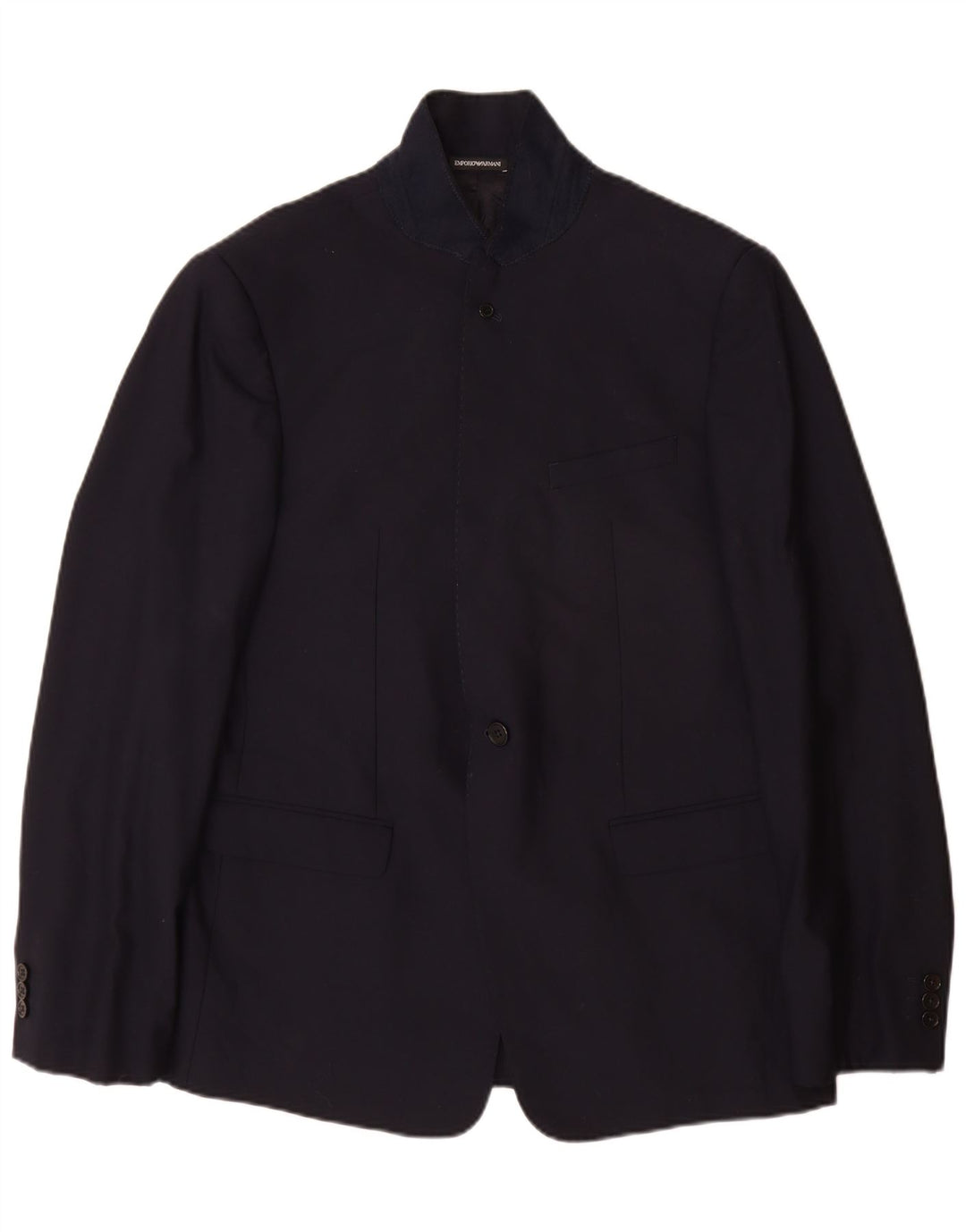 Emporio Armani Herre 2-knaps blazerjakke EU 56 2XL Marineblå Virgin Wool