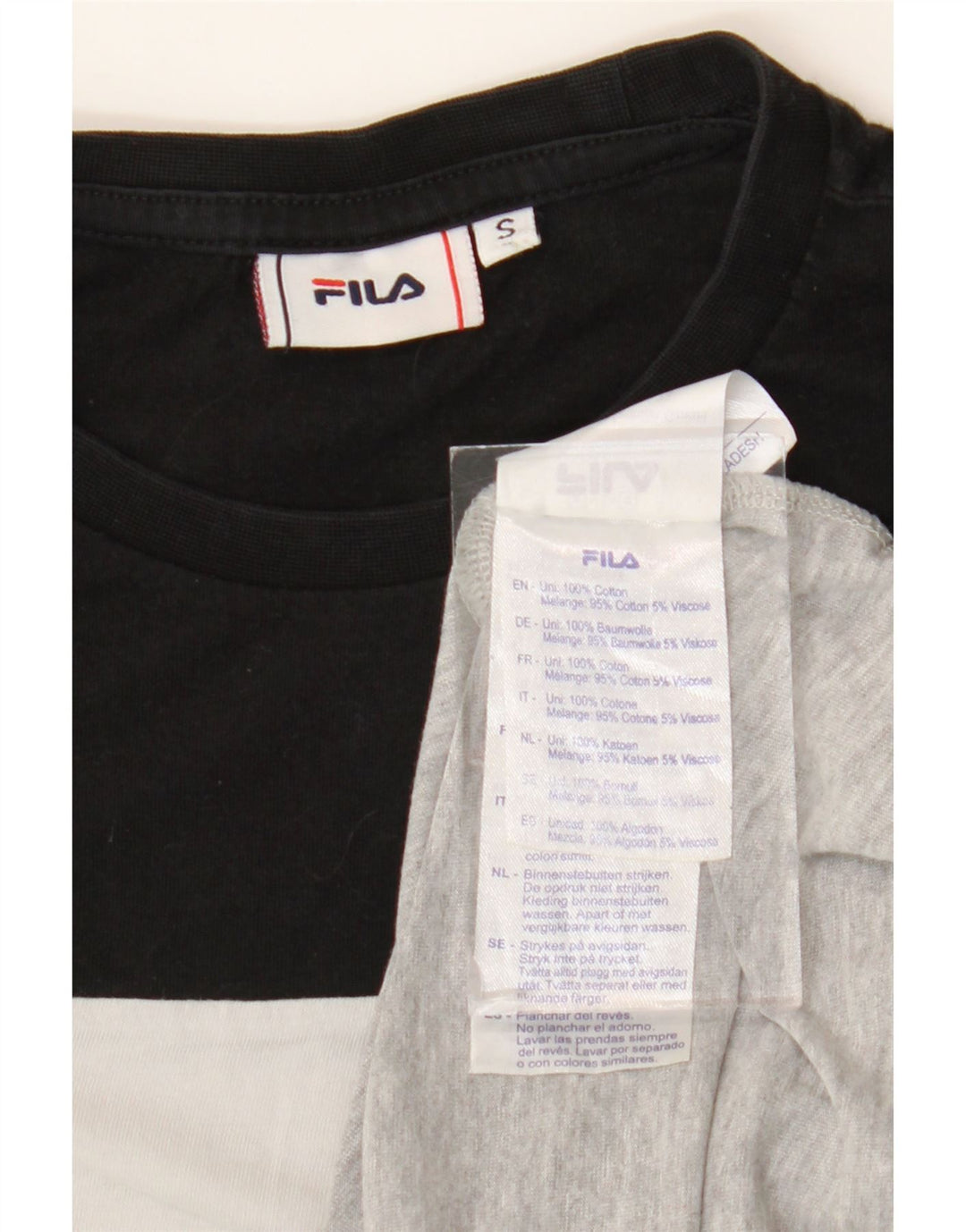 Fila Herre grafisk T-shirt Top Lille flerfarvet Colourblock Bomuld