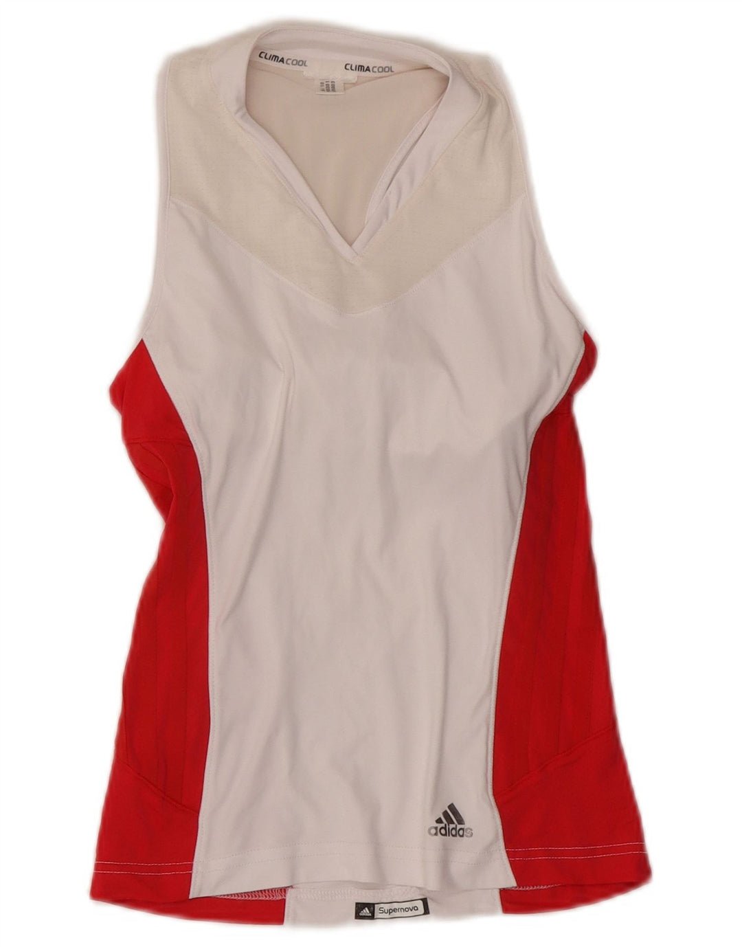 Adidas Dame Climacool Vest Top UK 4 XS Hvid Colourblock