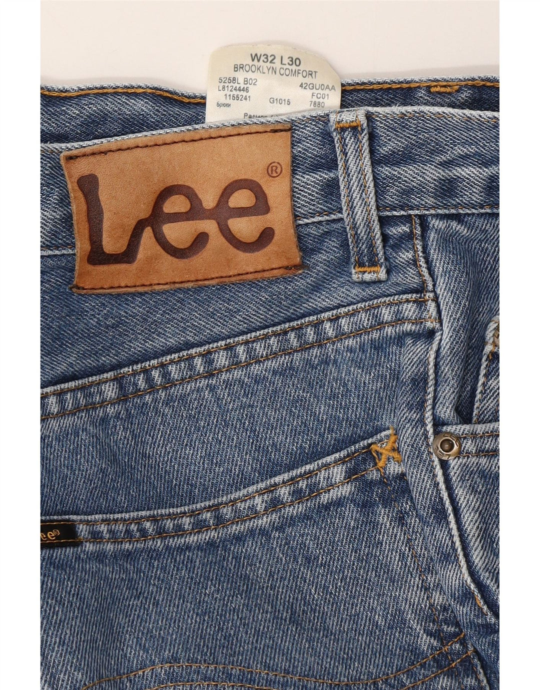 LEE Mens Brooklyn Comfort Straight Jeans W32 L30 Blå Bomuld