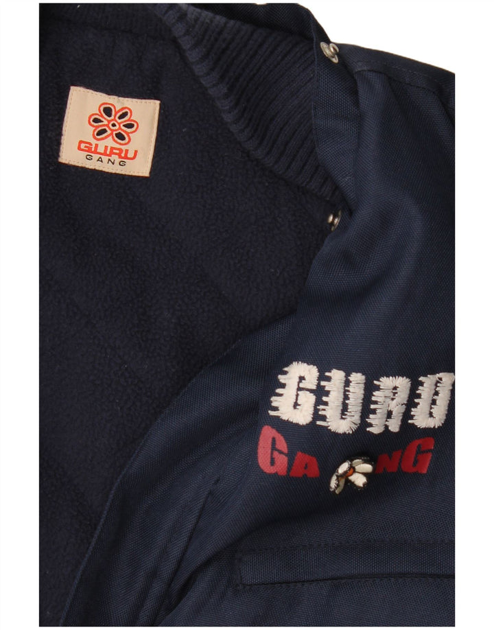 Guru Womens Grafisk Bomber Jacket UK 16 Large Navy Blue
