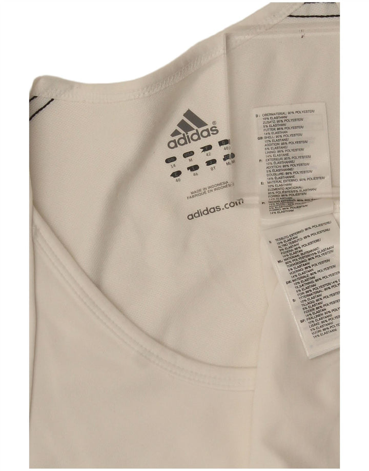 Adidas Womens Climacool T-Shirt Top UK 14 Medium White Polyester