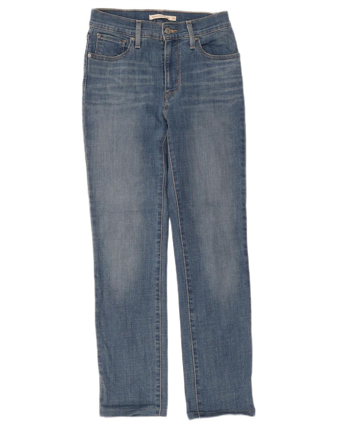 LEVI'S Dame 724 Højtaljede lige jeans W26 L32 Blå