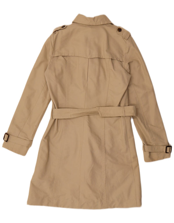 Zara Dame Trench Coat UK 14 Medium Beige Bomuld