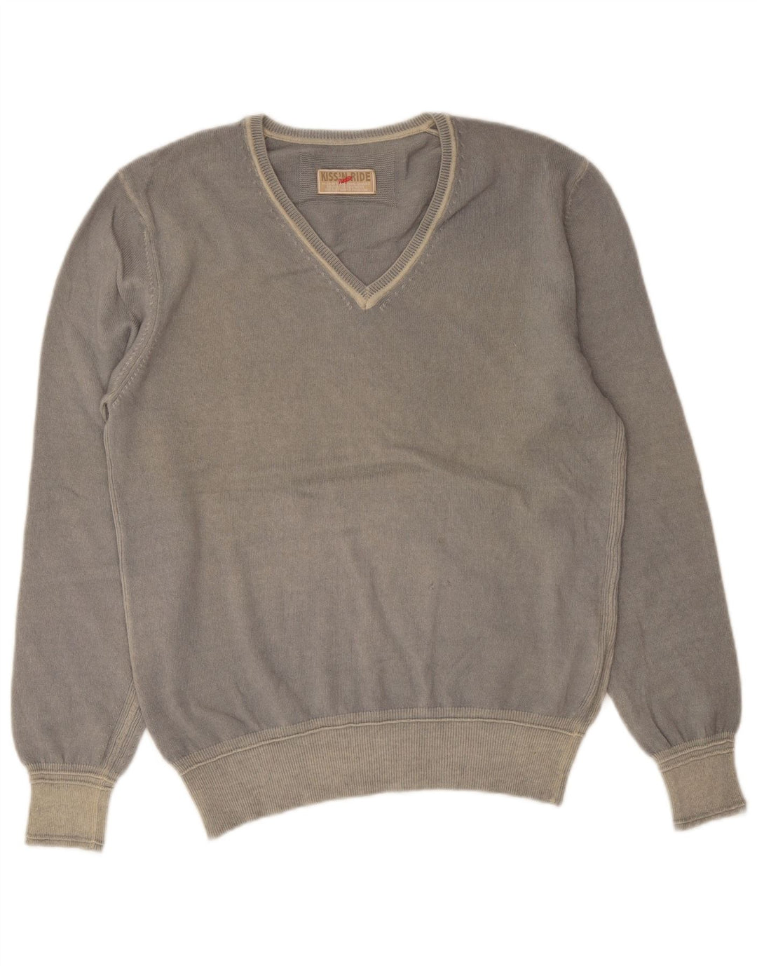 Playlife Herre V-hals sweater Stor grå uld