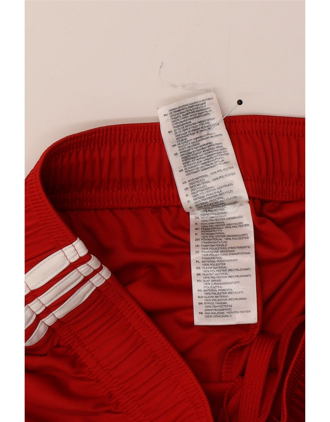 Adidas Womens Climalite Sportshorts UK 12 Medium Red Colourblock