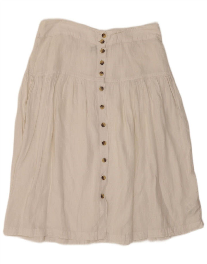 Marks & Spencer A-line nederdel til kvinder UK 16 Large W36 White Linen