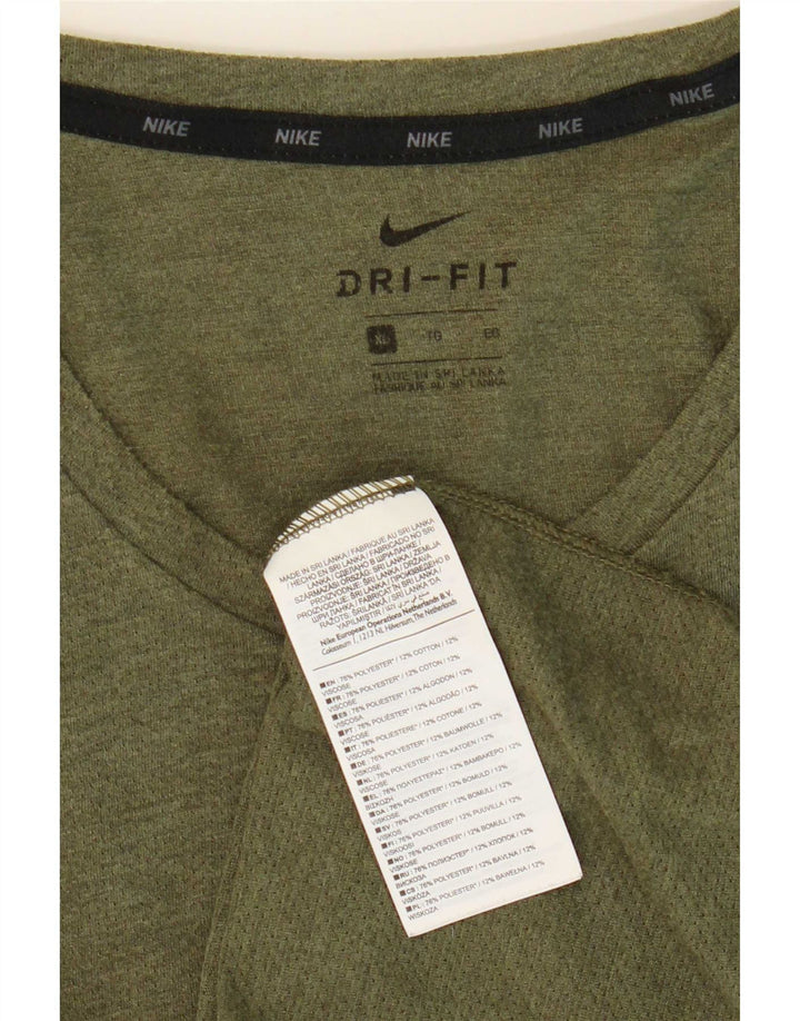 Nike Herre Dri Fit T-Shirt Top XL Grøn Polyester