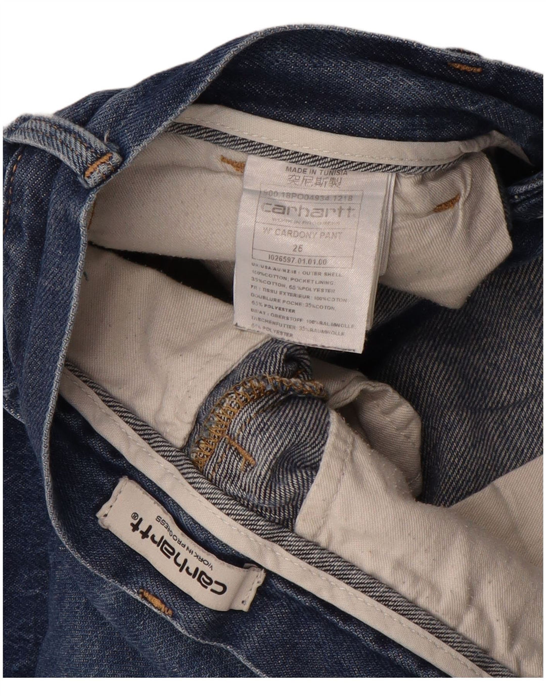 Carhartt løse jeans til kvinder W25 L26 blå bomuld