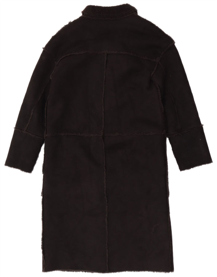 Vintage Sherpa overfrakke til kvinder UK 12 Medium Black