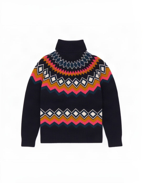 Marks & Spencer Dame Rullehals Sweater UK 10 Small Navy Blue