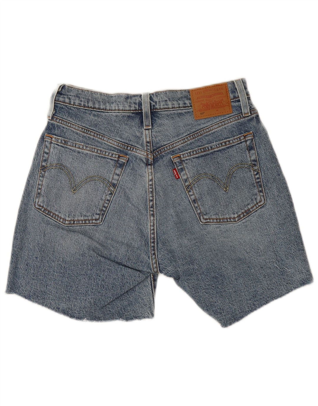 Levi's Womens 501 Distressed Denim Shorts W27 Små blå bomuld