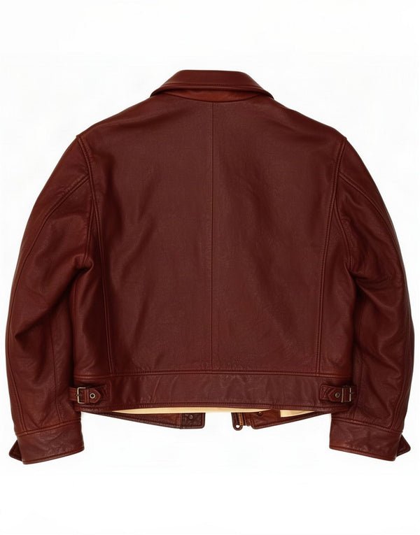 Vintage Herre Læderjakke IT 54 2XL Brun