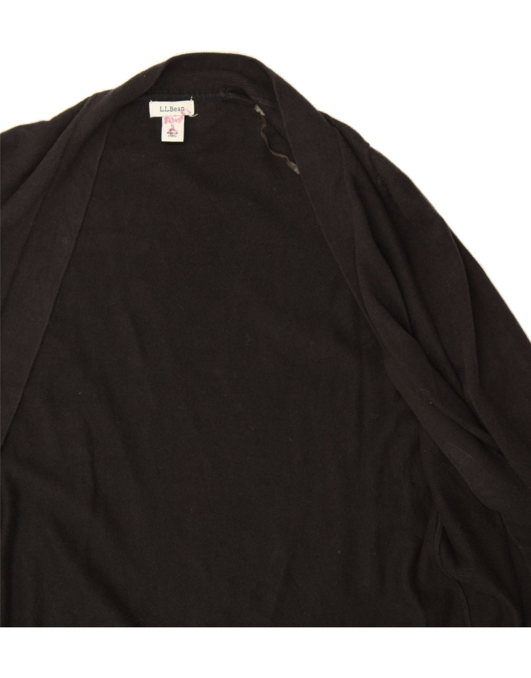 L.L.BEAN Womens Open Cardigan Sweater UK 10 Small Black Cotton Vintage L.L.Bean and Second-Hand L.L.Bean from Messina Hembry 