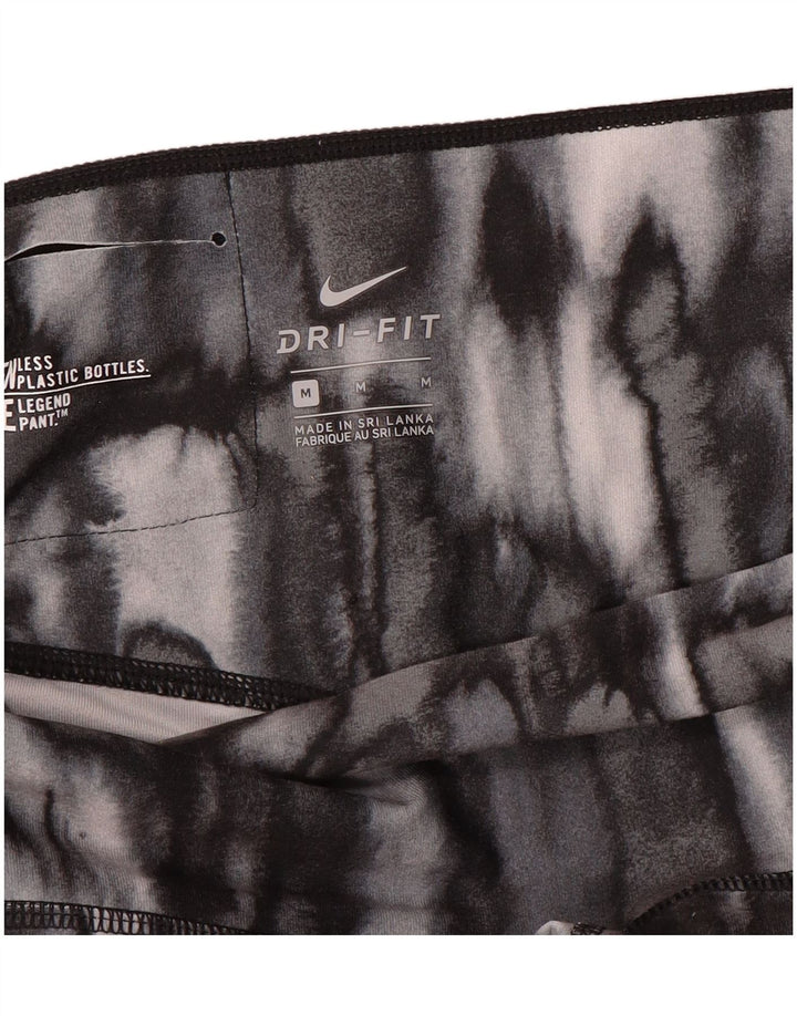 Nike Dame Dri Fit Leggings UK 14 Medium Grey Animal Print