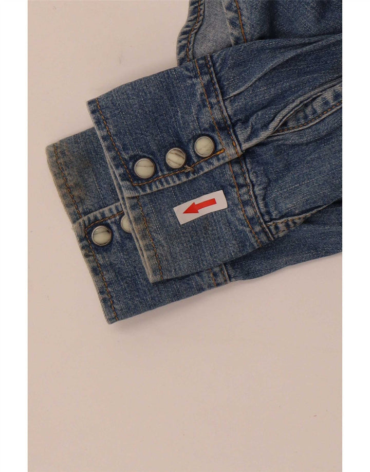 Lee Herre denimskjorte Stor blå bomuld