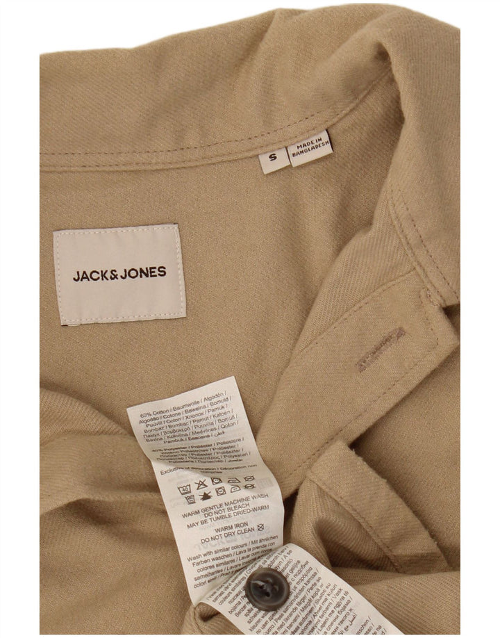 JACK & JONES Flanelskjorte til mænd Lille beige bomuld