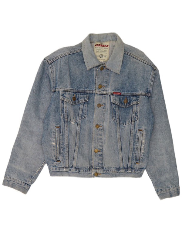 Carrera Herre Distressed Denim Jacket UK 36 Small Blue Cotton