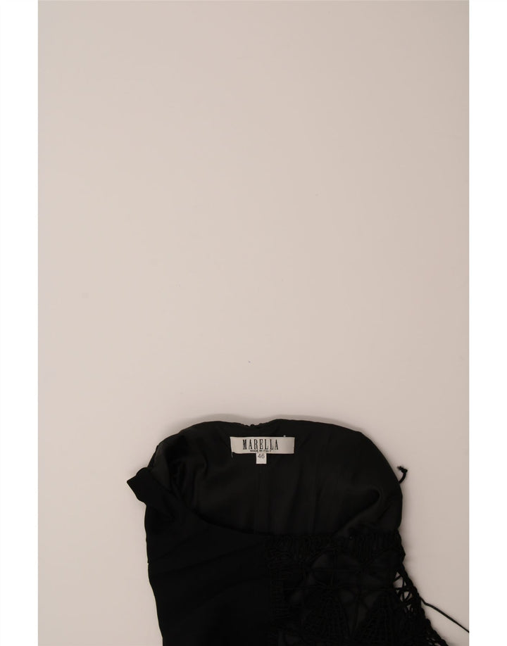 MARELLA Womens Halter Dress IT 46 Large Black Acetate Vintage Marella and Second-Hand Marella from Messina Hembry 