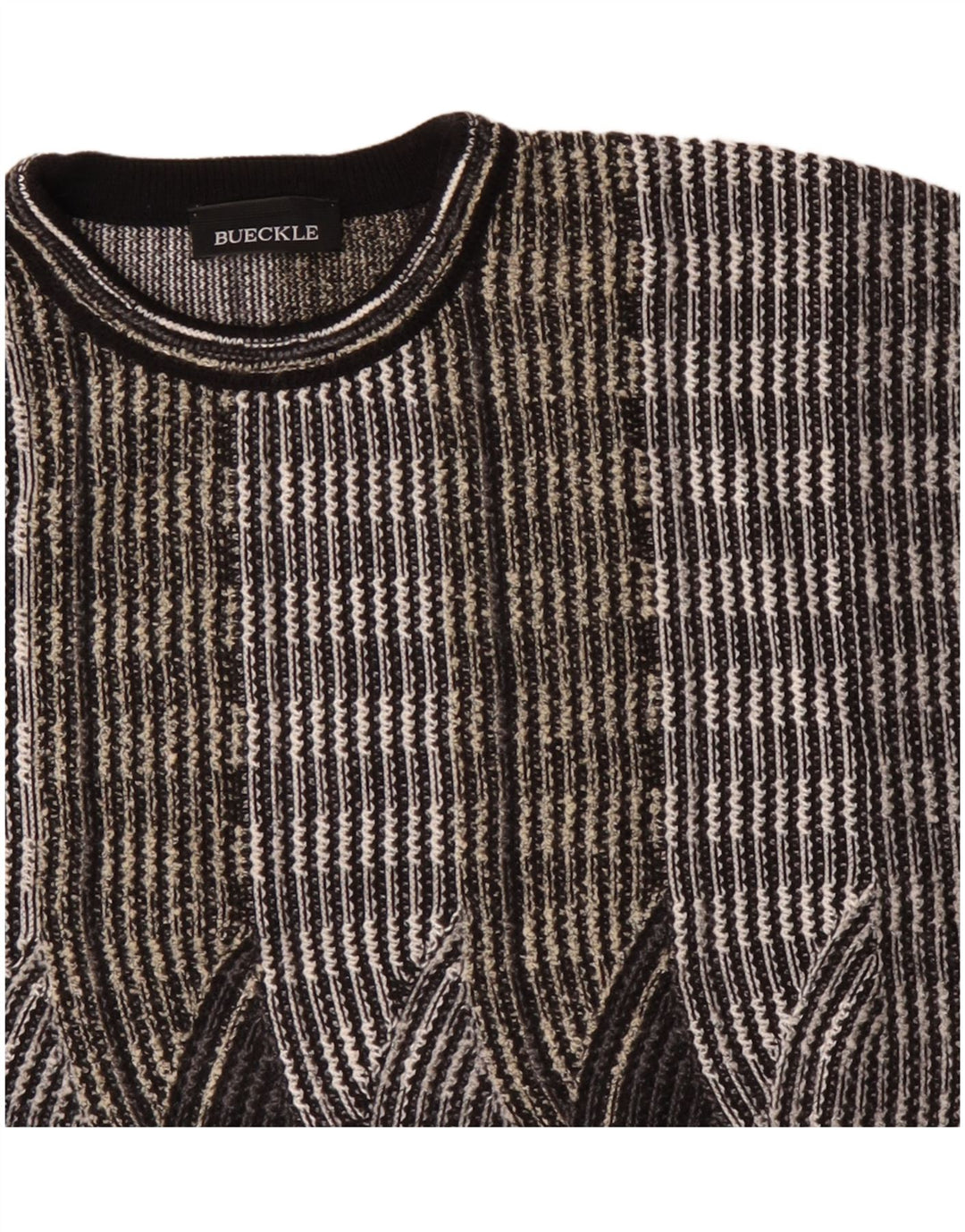 Bueckle Herre Crew Neck Jumper Sweater IT 56 2XL Gråstribet polyakryl