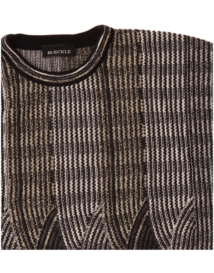 Bueckle Herre Crew Neck Jumper Sweater IT 56 2XL Gråstribet polyakryl