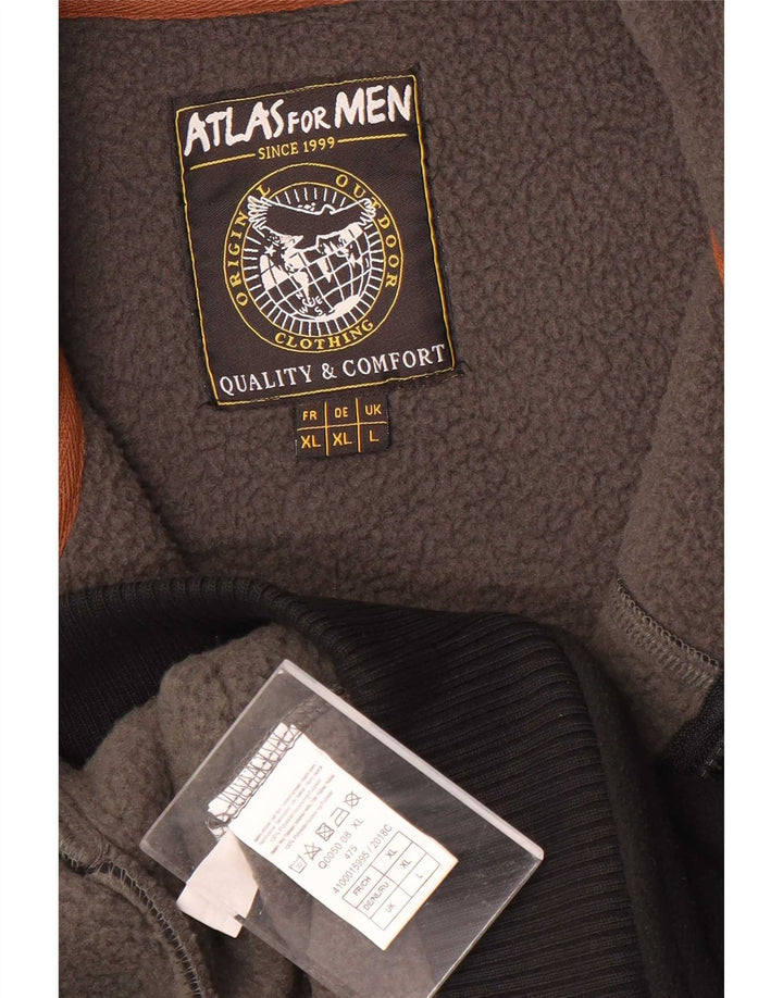 Atlas Til Mænd Herre Fleecejakke Stor Sort Colourblock Polyester