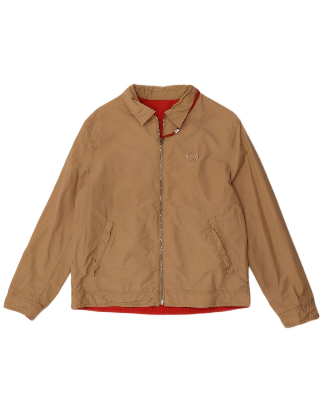 Sergio Tacchini Herre Vendbar jakke UK 38 Medium Beige Bomuld
