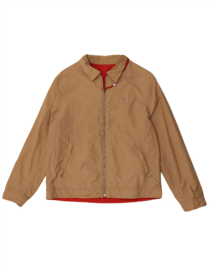 Sergio Tacchini Herre Vendbar jakke UK 38 Medium Beige Bomuld