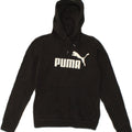 PUMA Womens Graphic Hoodie Jumper UK 8 Small Black Cotton | Vintage Puma | Thrift | Second-Hand Puma | Used Clothing | Messina Hembry 