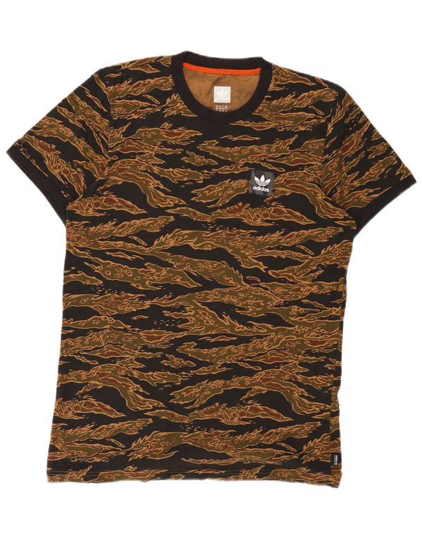 ADIDAS Herre T-Shirt Top Medium Brun Camouflage