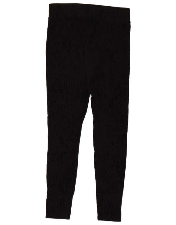 Marks & Spencer Womens Leggings UK 10 Small Black Animal Print Bomuld