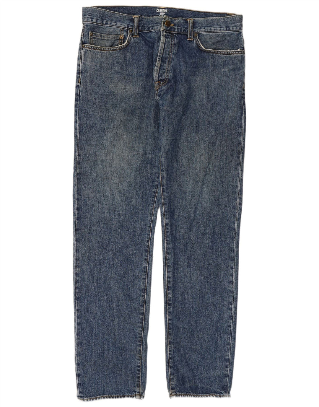 CARHARTT Straight jeans til mænd W34 L32 blå bomuld