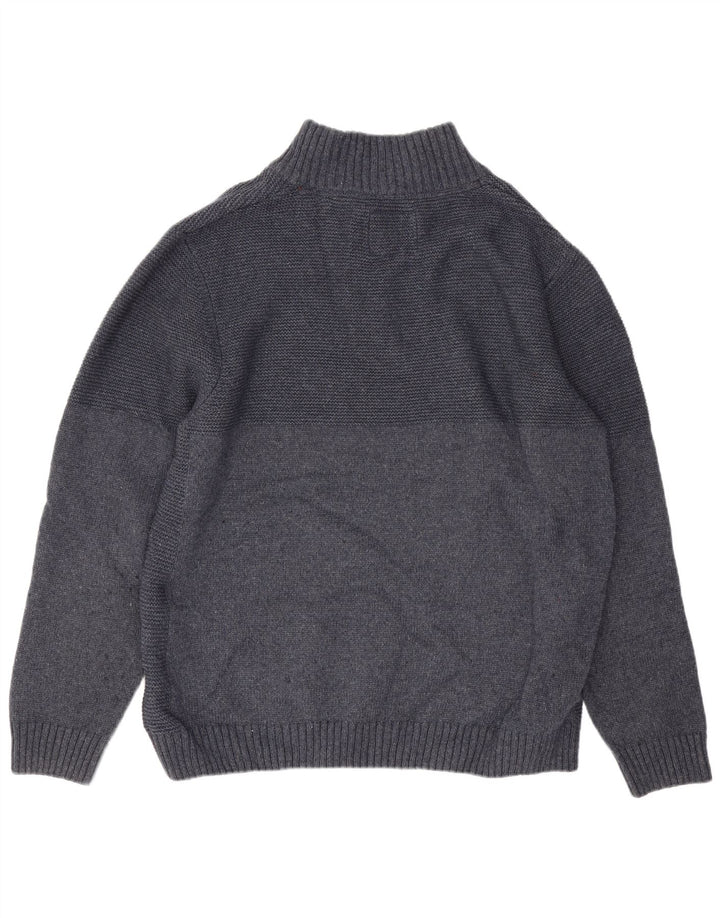 Weird Fish Herre Zip Neck Jumper Sweater 2XL Navy Blue Polyester