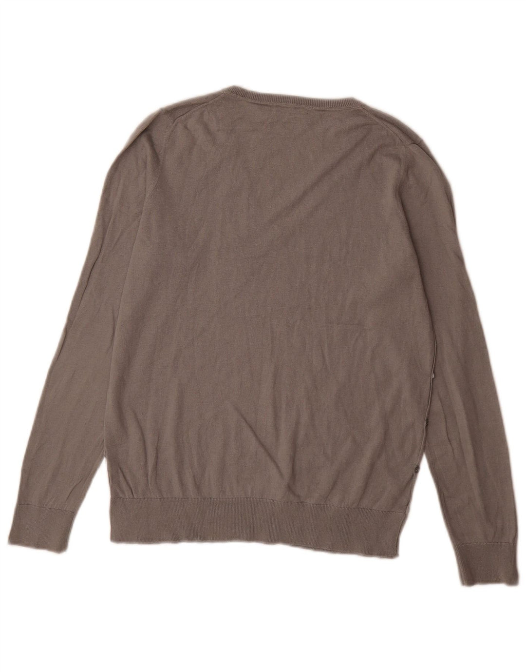 Massimo Dutti Dame V-hals sweater UK 14 Medium Grå Silke