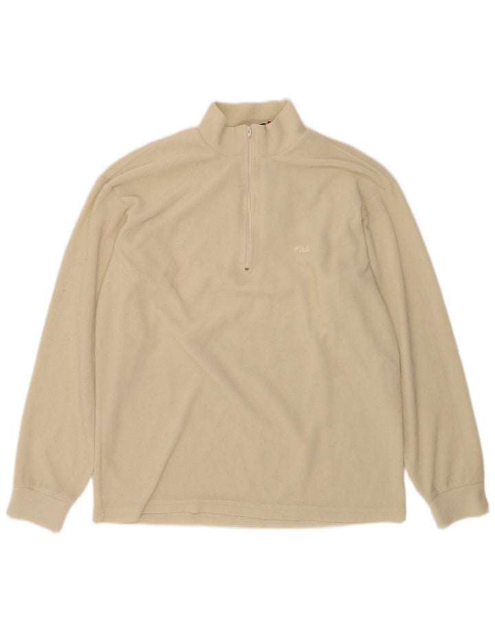 Fila Herre lynlås hals Fleece Jumper IT 52 Stor Beige