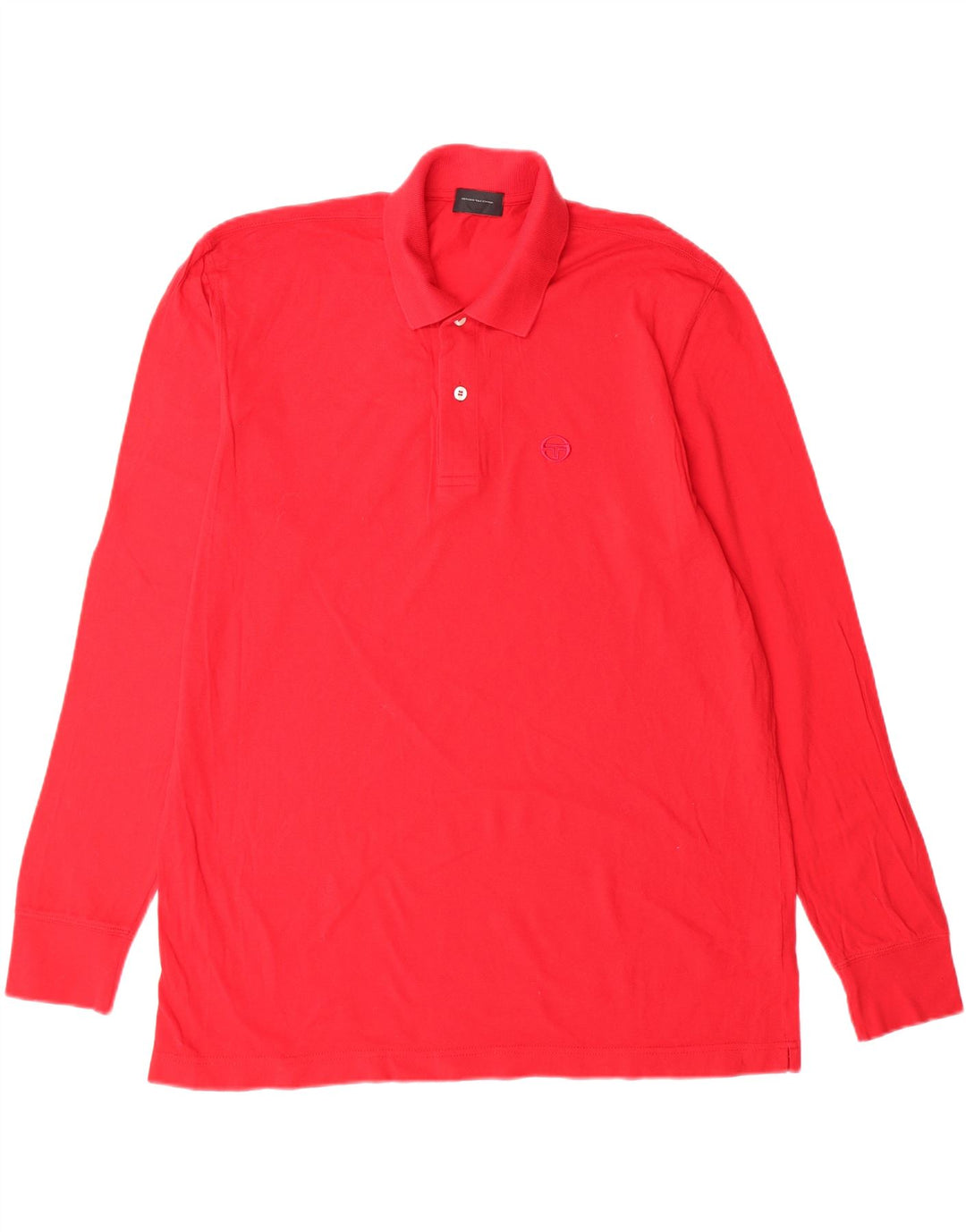 SERGIO TACCHINI Mens Long Sleeve Polo Shirt IT 52 Large Red Cotton