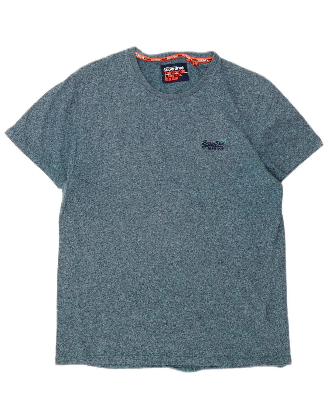 Superdry T-shirt top til mænd, stor blå flækket