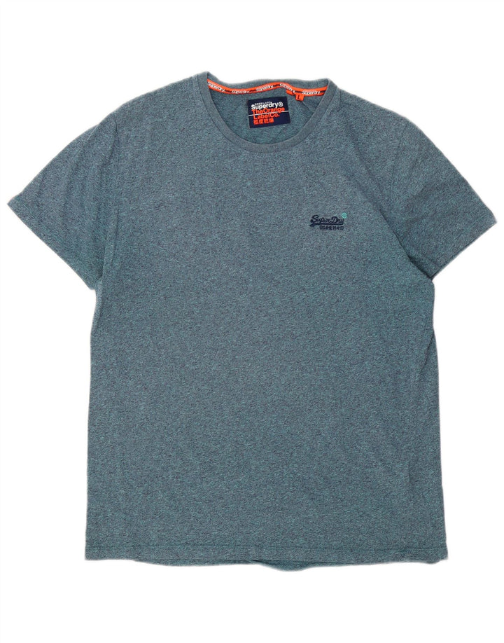 Superdry T-shirt top til mænd, stor blå flækket