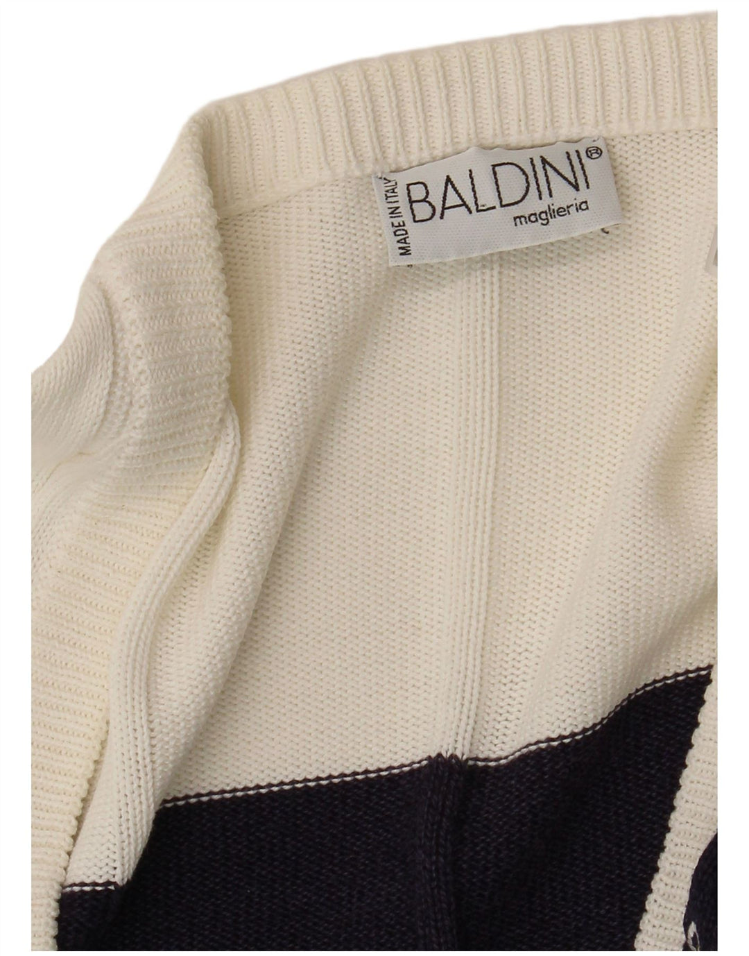Baldini Dame Cardigan Sweater UK 16 Stor Hvidstribet