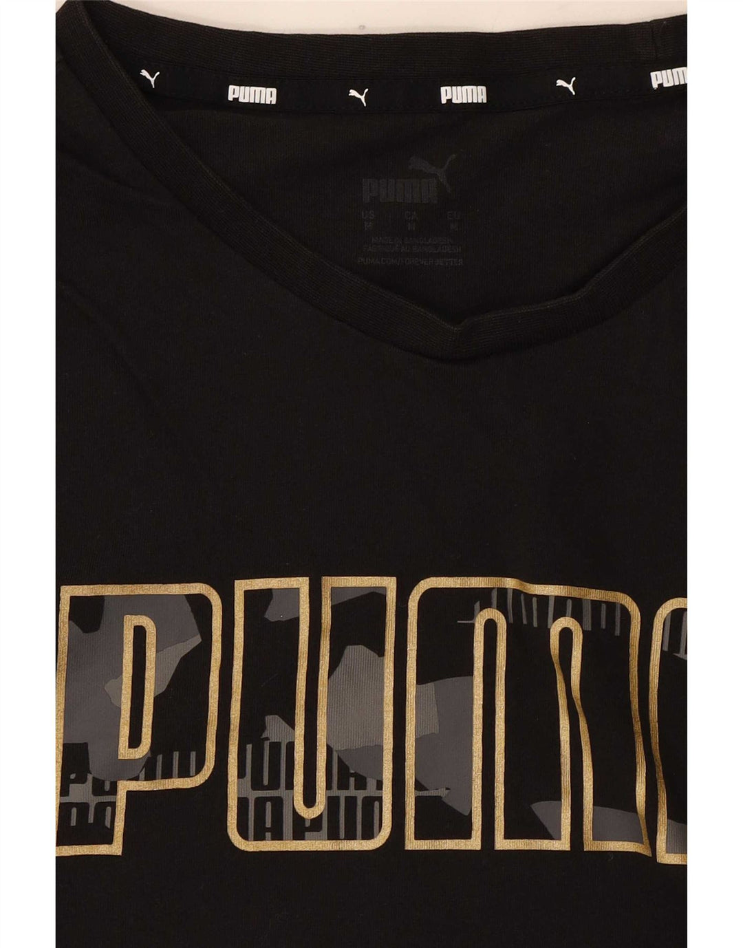 Puma Grafisk T-Shirt Top UK 14 Medium Sort
