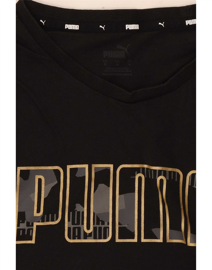 Puma Grafisk T-Shirt Top UK 14 Medium Sort