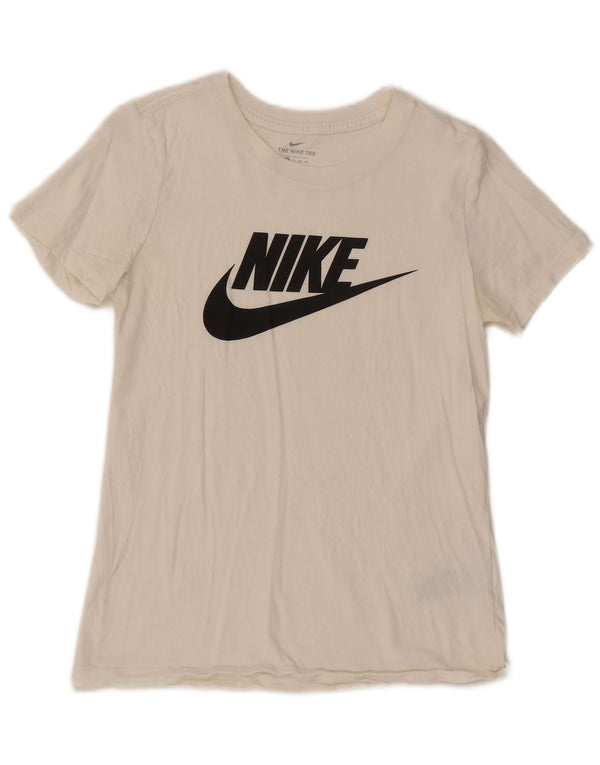 Nike Womens Graphic T-Shirt Top UK 6 XS White Cotton