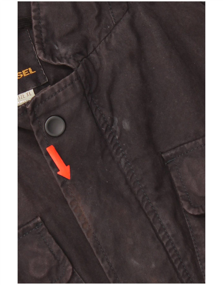 Diesel Dame Utility Jacket UK 18 XL Sort Bomuld