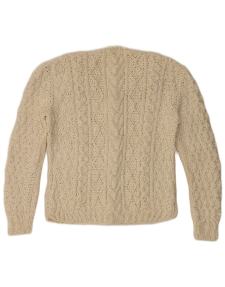 Vintage dame cardigan sweater UK 10 Small Off White